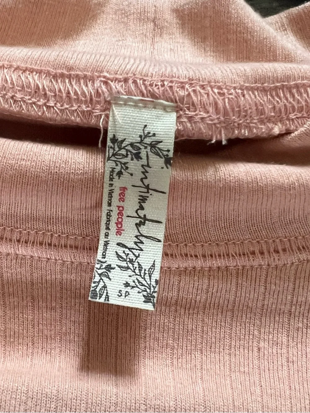 Free People Ribbed Long Sleeve Top in Rose Smoke size s NWT